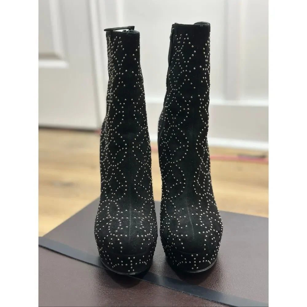 NWT Alaïa Studded Leather High Heel Platform Ankle Edgy Black Boots Women's 9.5
